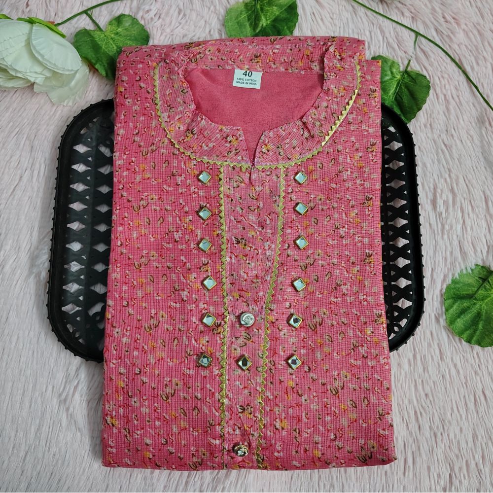 K10 Pink Floral kurti