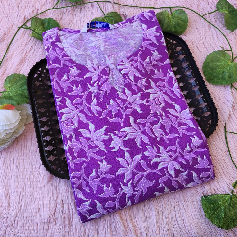 KL35017 Lavender floral kurti
