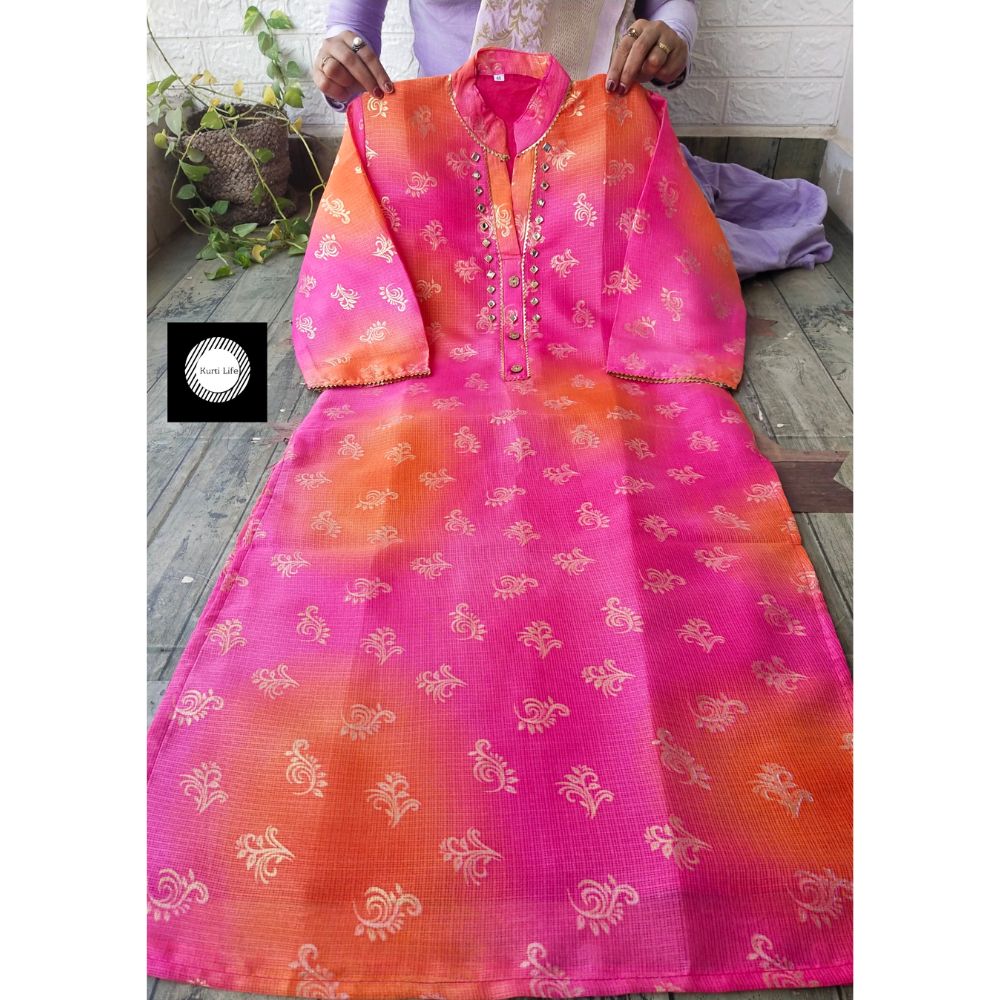 03 Pink Orange Kurti