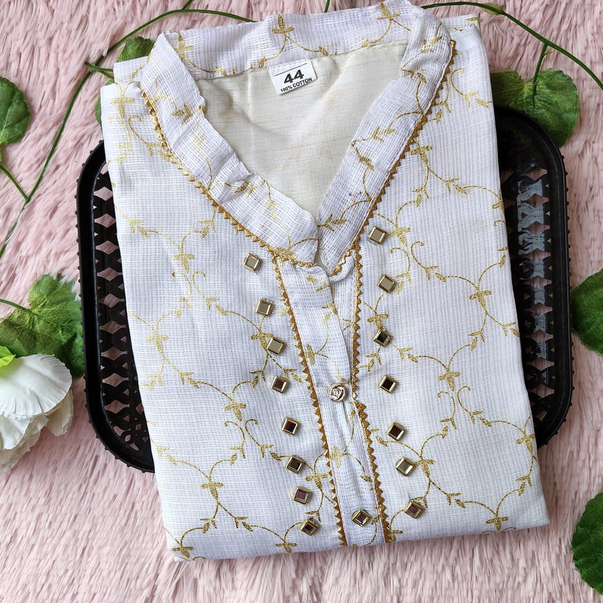 K0012 White grand kurti