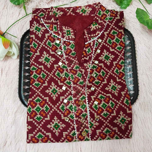 44 Maroon Patola Kurti