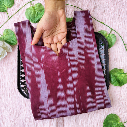 KL35016 Maroon ikkat kurti