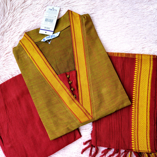 KS02 Mangalgiri Cotton 3 Piece set