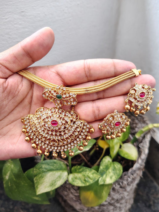 Z099 Gold Look A-like Choker Set