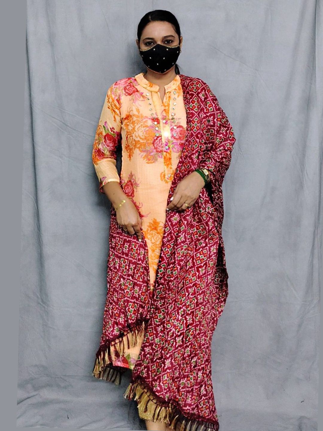 K0057 kurti Dupatta 2 piece set