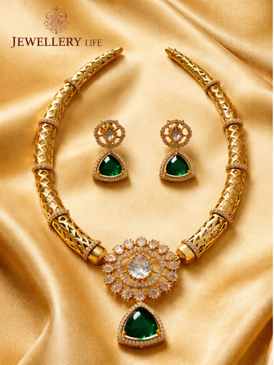 Z095 Gold look alike necklace set