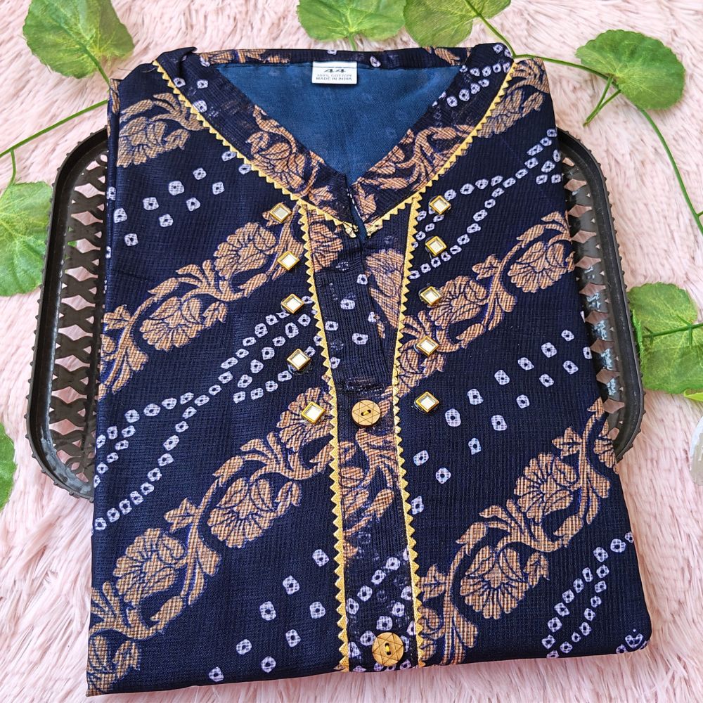 K0041 Navy blue jewel design kurti