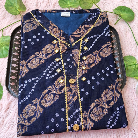 K0041 Navy blue jewel design kurti