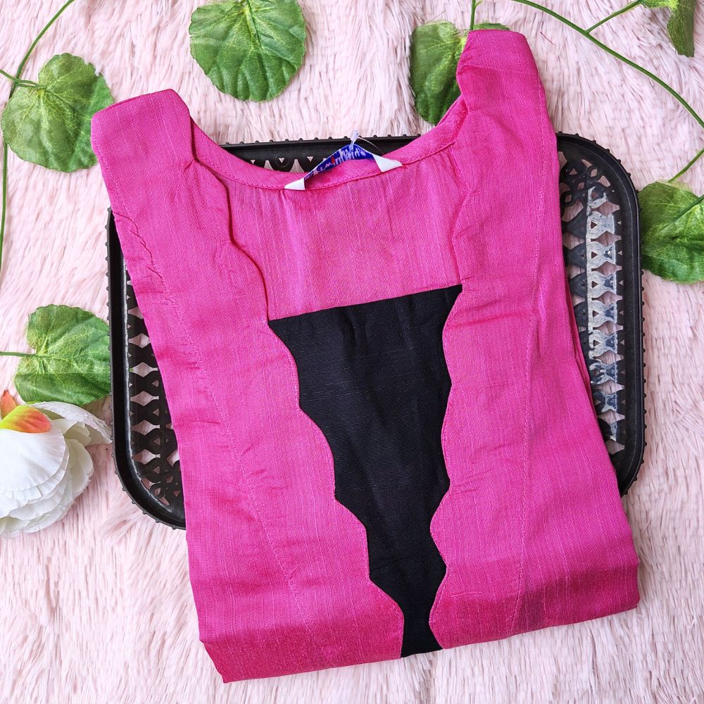 K0079 Jewel neck Raw silk kurti