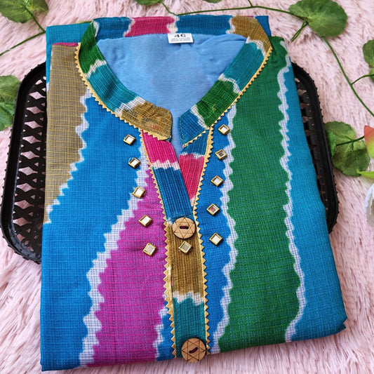 K0042  Blue multi kurti