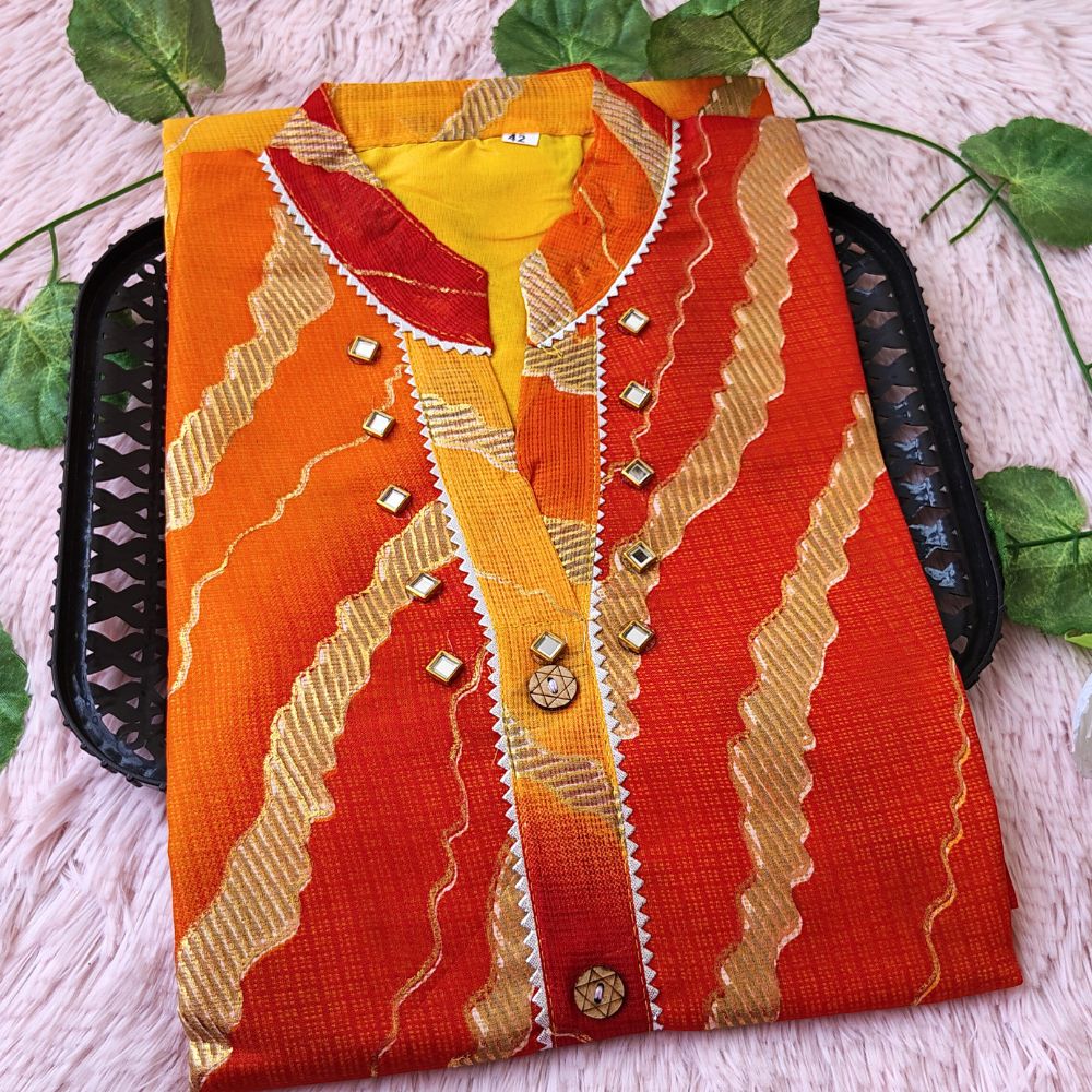 K0043 Orange red kurti