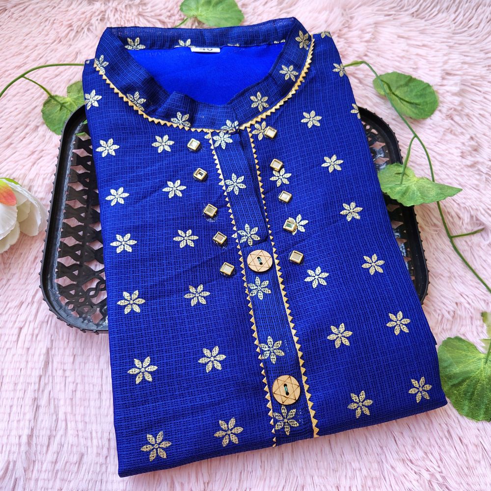 K0036 Royal blue grand kurti