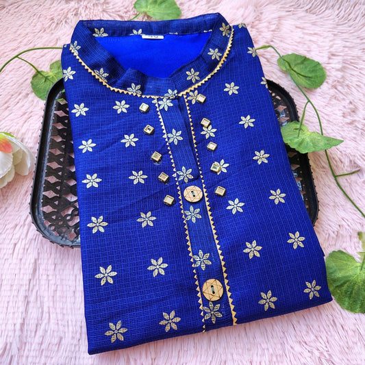 K0036 Royal blue grand kurti