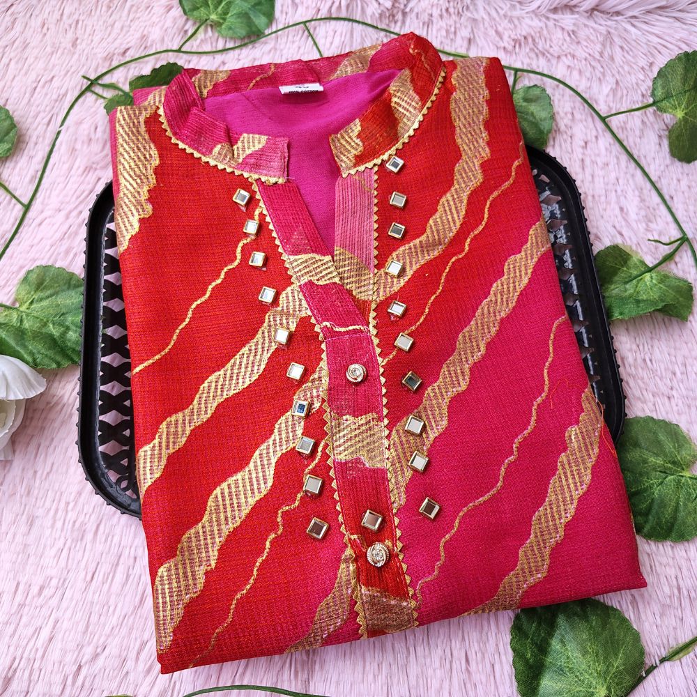 K0070 Peach Pink kurti