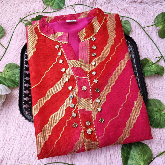 K0070 Peach Pink kurti