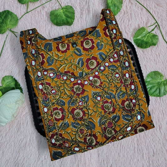 W0007 Pure cotton pen kalamkari A -Line kurti