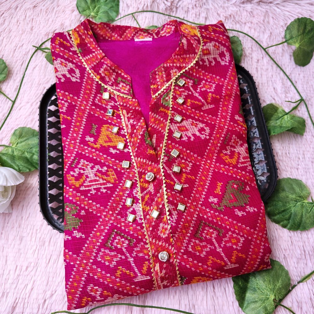 K0069  Pink Patola kurti