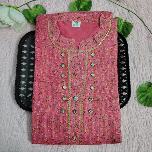 K10 Pink Floral kurti