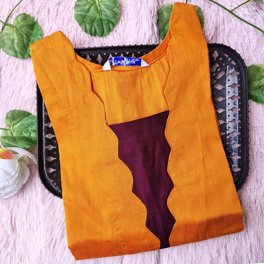 K0080 Jewel neck Raw silk kurti