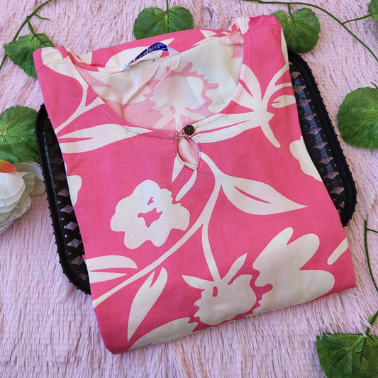 KL2413 Pastel pink floral kurti