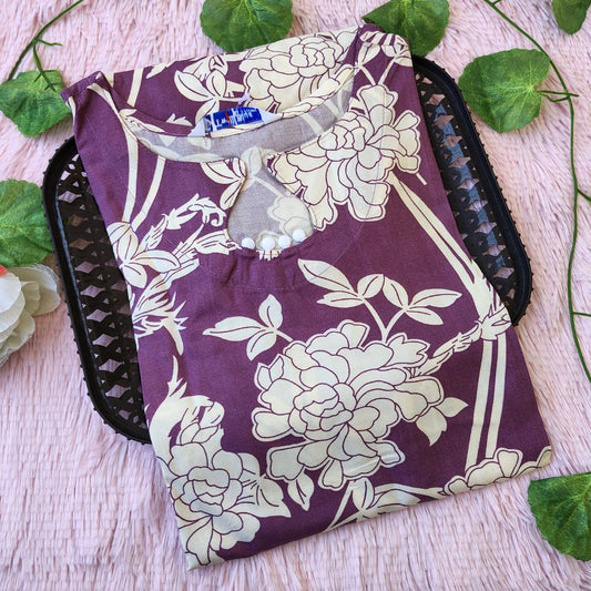 KL2409 Mauve floral kurti