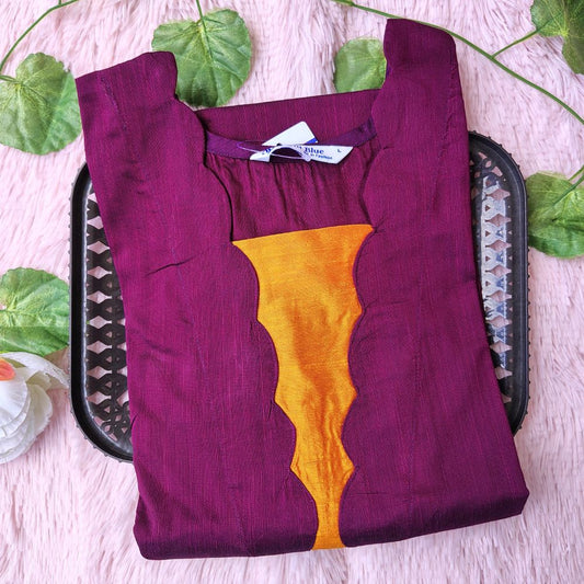 K0082 Jewel neck Raw silk kurti