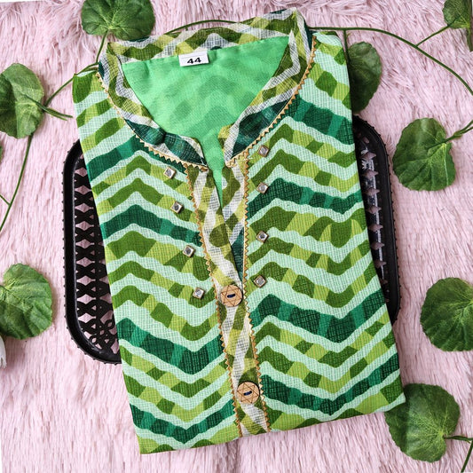 K0088  Dark Green with Pista Green kurti