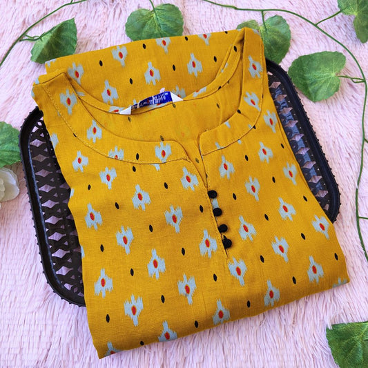 KL2408 Mustard yellow kurti