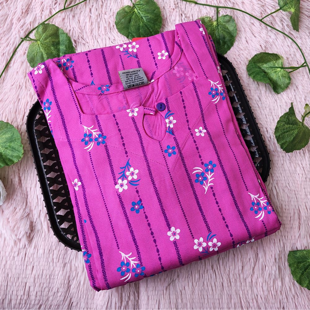 KL2401 Pink Floral kurti