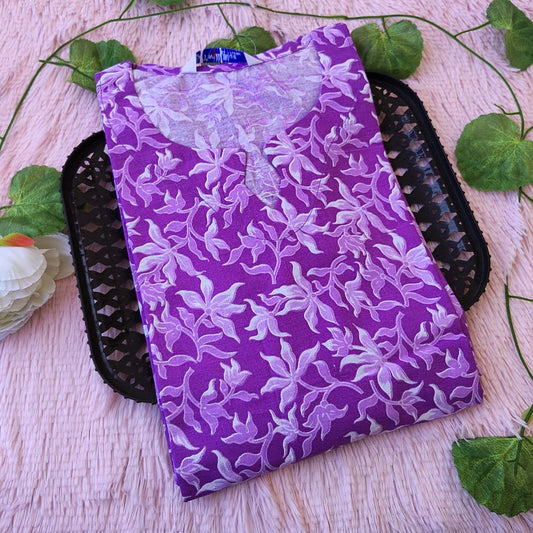KL35017 Lavender floral kurti