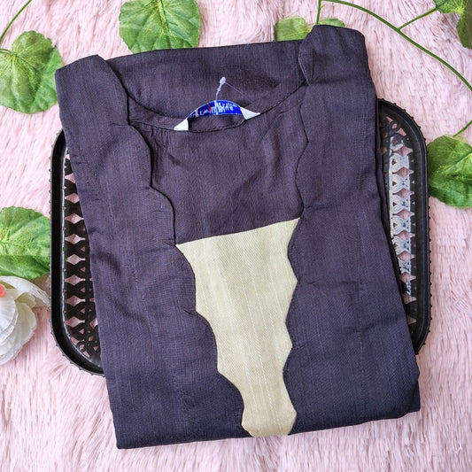 K0081 Jewel neck Raw silk kurti