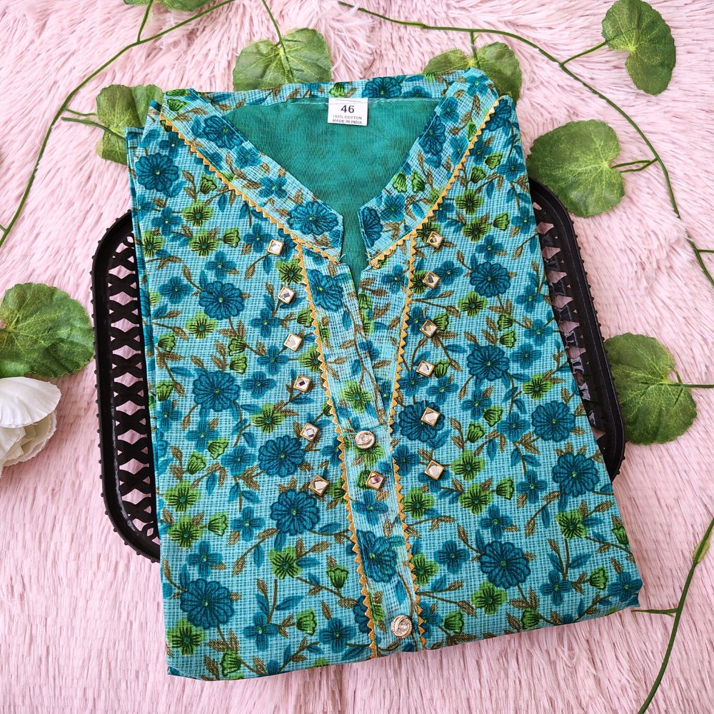 K08 Blue floral kurti