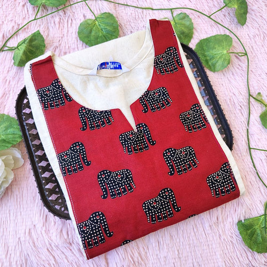 KL20251 Oman White Kalamkari kurti