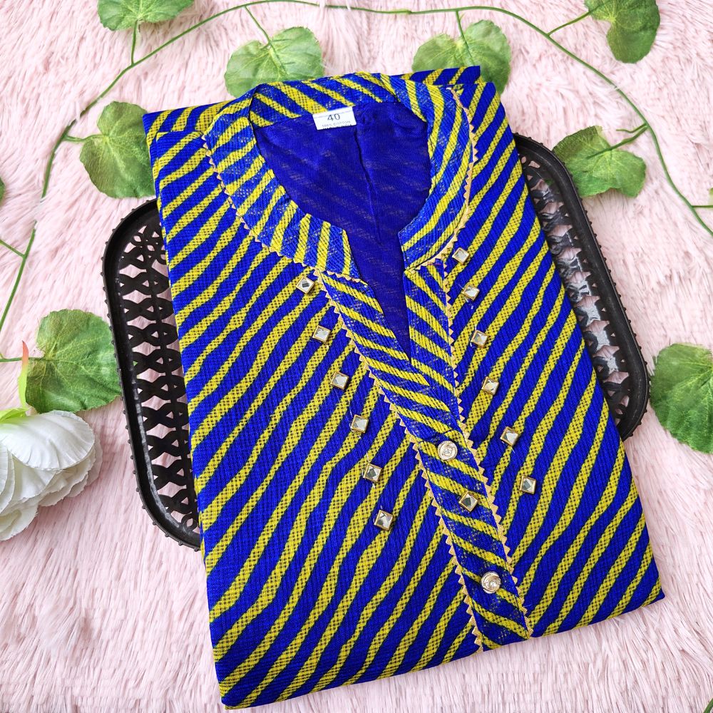 K17 Bluish grey stripes kurti