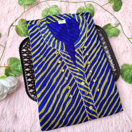 K17 Bluish grey stripes kurti