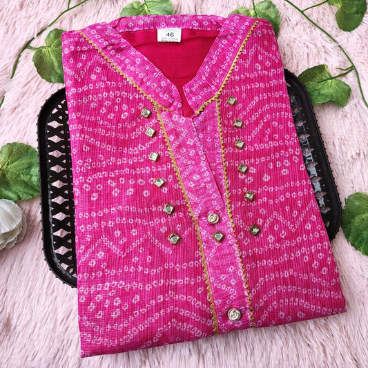K22 Gulkand pink color kurti