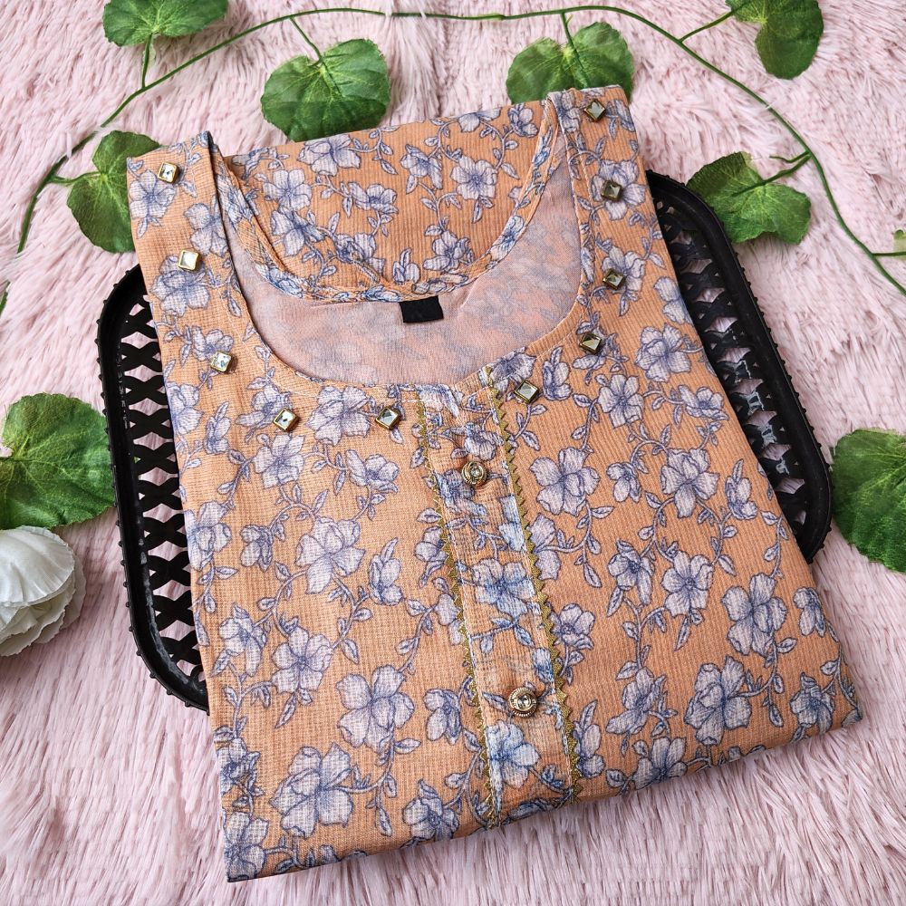 K14 Sandal color floral kurti