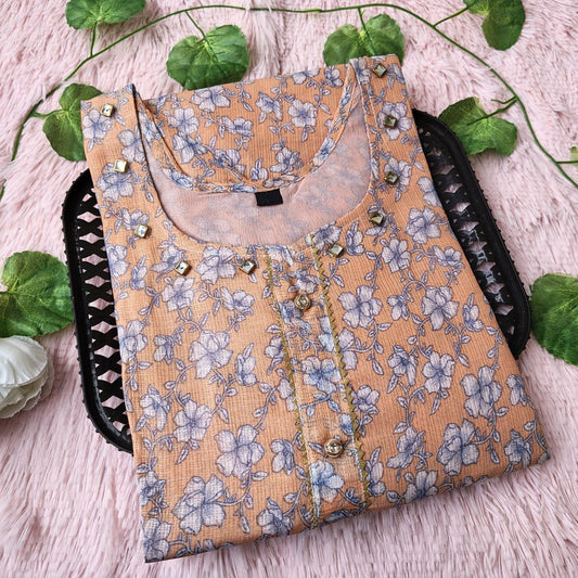 K14 Sandal color floral kurti