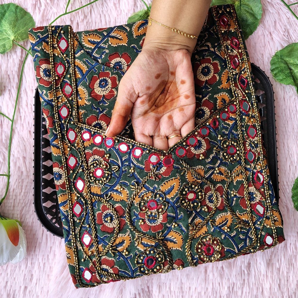 W0007 Pure cotton pen kalamkari A -Line kurti