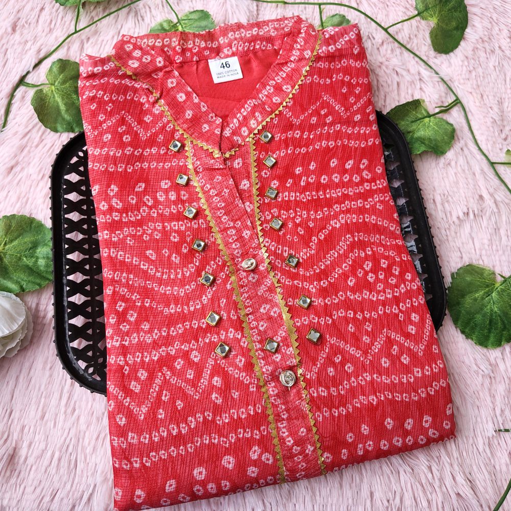 K09 Dark Peach color kurti