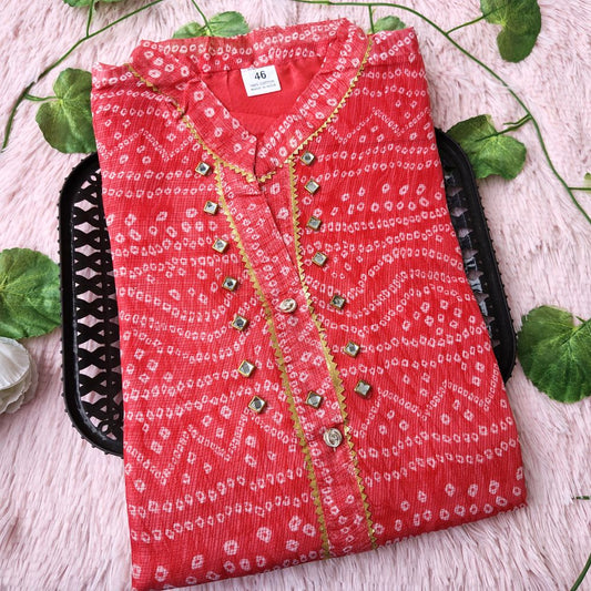 K09 Dark Peach color kurti