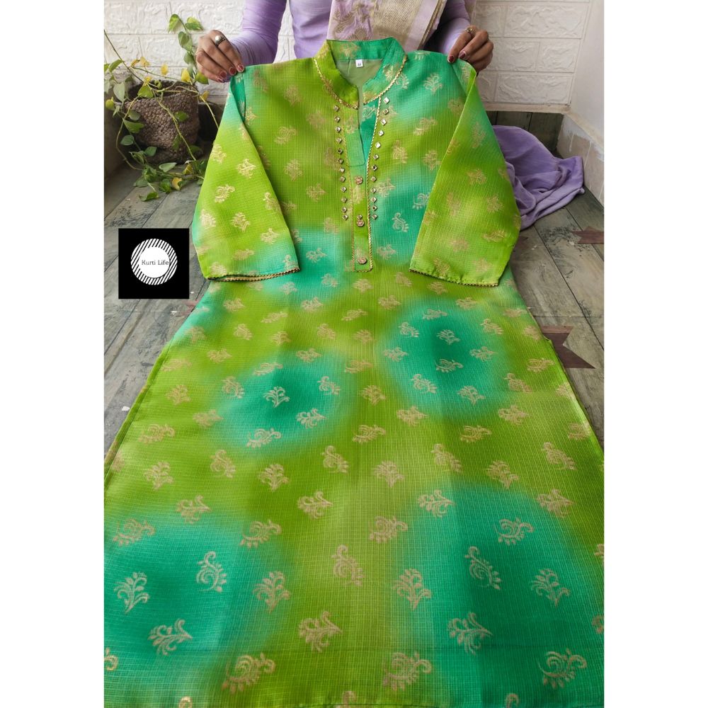 K70 Green Grand kurti