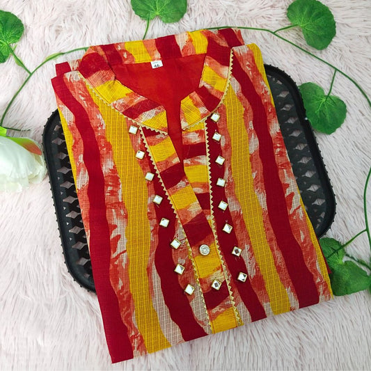 13 Yellow Red Kurti