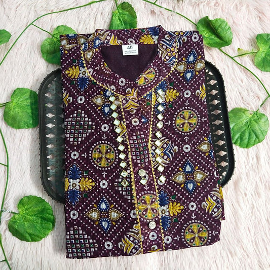 84 Brown Colour Kurti