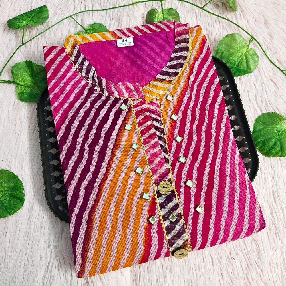 K36 Pink stripes kurti
