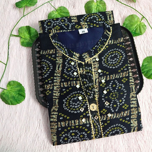 014 Black checks kurti (Plus size)