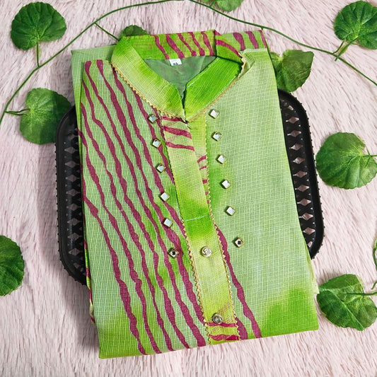 001 parrot green kurti
