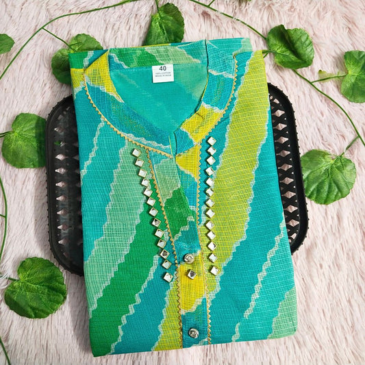 82 Green Multi kurti