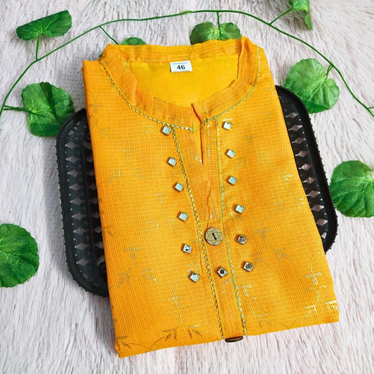 024 Mango Yellow grand kurti