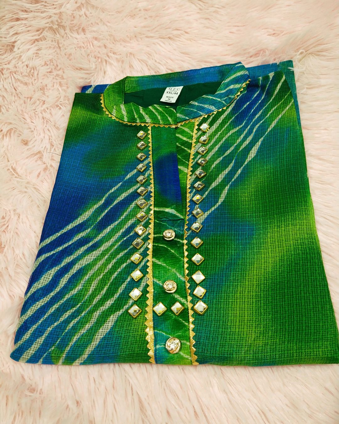 K74 Green blue kurti